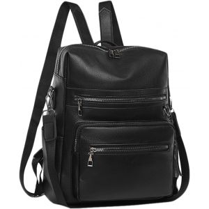 Sac À Dos Femmes Pu Cuir Ladies Sacs À Bandoulière Noir Sac À Dos Étanche Femmes Rétro Femmes Sacs À Dos Mode Pour Shopping Voyage[H995] - Neuf
