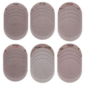 30 PCS Disques de ponçage en maille,Disques abrasifs velcro Ø 125 mm Filet de ponçage sans poussière Patins de ponçage antiblocage Papier abrasif pour ponceuses de plafond Ponceuses - Neuf