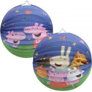 CAUC-COM-FOUR® 2X Lanterne Ballon - Lanterne en Papier pour Enfants - Lanterne Saint-Martin - Lanterne en Papier pour Halloween et Défilé des Lumières - Lanterne Pliante (2 pièces - Cochon Ø 25cm) - Neuf