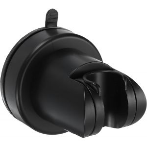 JGD-Support de pommeau de douche &agrave; ventouse, pommeau de douche amovible et support mural &agrave; ventouse (rond, noir) - Neuf