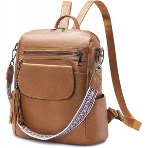 Petit Sac À Dos Femme Cuir Elegant Antivol Sacs À Main Portés Dos Femme Étanche Sac À Dos Bandouliere Femme Voyage Chic Backpack Loisir Pour Travail Université Collège - Neuf