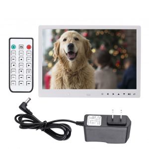 Cadre photo numerique multifonction HD 12 pouces avec detection de mouvement et telecommande (blanc US) - Neuf