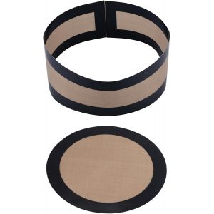 Ayuhr-2pcs Tapis De Cuisson En Silicone Pour Moule À Charnière 22,8 Cm, Empêche Le Gâteau Coller Au Fond Et Aux Côtés Doublure Plaque Antiadhésives Réutilisables Pour Moule À Cheesecake (Noir) - Neuf