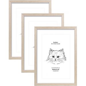 CMWX-Cadre photo A4 21x27,9 cm avec passe-partout Chêne 3 pièces - Neuf