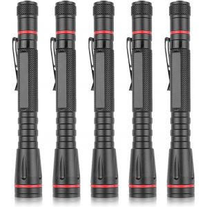 Torche Led, Mini, &Eacute;tanche, Lampe De Poche Zoomable, Torche Compacte Avec Clip, Camping, Maison, Randonn&eacute;e, Inspection, Travail, Torche D'urgence (5) - Neuf