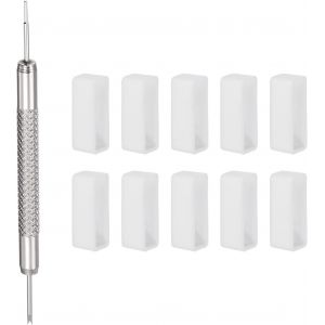 Kal-10pcs Boucle Montre Bracelet 20mm Caoutchouc Montre Porte Attache Anneaux Support Avec Ressort Barre Outil Pour Montre Bracelet Réparation, Blanc - Neuf