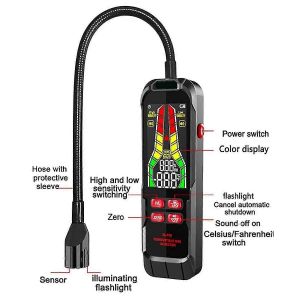Détecteur de fuite de gaz combustibles portable Analyseur de concentration de fuite de gaz naturels Compteur Son L - Neuf