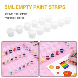 20 Bandes 120 Pots 5 Ml 6 Tasses Mini Pot De Peinture Vide Pod Bandes Plastique - Neuf