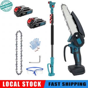 Tron&ccedil;onneuse sans fil &agrave; moteur brushless de 6 pouces, tron&ccedil;onneuse &eacute;lectrique avec deux batteries 3,0 Ah, diam&egrave;tre de coupe de bois brut de 15 cm, adapt&eacute;e &agrave; la coupe de bois et &agrave; l'&eacute;lagage des arbres. - Neuf