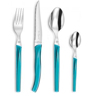 Ménagére 24 Pièces Acier Inoxydable Turquoise - Neuf