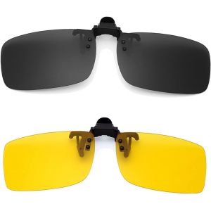 Lunettes De Soleil Polarisées - Solaire Pour Lunettes De Vue, Flip Up Lunettes Anti Eblouissement Pour Conduite Peche Et Activité De Plein Air - Neuf