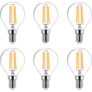 Kal-E14 Led Ampoules, Ampoules &Agrave; Incandescence &Agrave; Led, 4w (Equivalent 40w), E14 Cand&eacute;labre, Blanc Chaud, 2700k, Paquet De 6 - Neuf