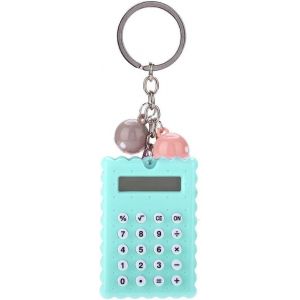 Calculatrice de Porte-cl&eacute;s, Mini Calculatrice de Porte-cl&eacute;s de Style Biscuits Mignons Portables, Calculatrice de Poche &agrave; Affichage 8 Bits pour Enfants/&eacute;tudiants(Violet) - Neuf