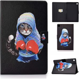 Kal-&Eacute;tui Coque Pour Samsung Galaxy Tab A8 10,5 Pouces 2022 2021 Sm-X200/ X205/ X207 Housse &Eacute;tui De Protection Avec Veille/R&eacute;veil Automatique Pour Samsung Galaxy Tab A8 2022/2021, Chat De Boxe - Neuf