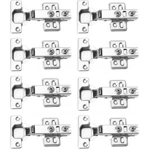 8 Charni&egrave;res Porte Placard - Charni&egrave;res Porte Cuisine Avec Amortisseur 35mm - Charni&egrave;res Recouvrantes - Charni&egrave;res Meuble - Pour Armoires, Dressing Et Cuisine Moderne - Neuf