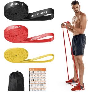 Mevronisshop-Flintronic Bande Elastique Musculation, 3/4 Niveaux Diff&eacute;rents Bande De Resistance Traction, Bandes De Fitness Latex &Eacute;lastique, Pour Tractions, Crossfit, Dips, Pilates, Yoga, Homme & Fem - Neuf