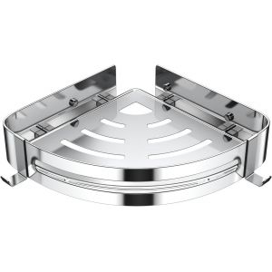 &Eacute;tag&egrave;re Douche, Etagere Douche sans Percage en Acier Inoxydable 304 en Montage Mural, Avec 2 Crochets, Triangulaire, Accessoires de Salle de Bain, Pour Salle de Bain, Cuisine - 1 Pi&egrave;ces (Argent&eacute;) - Neuf