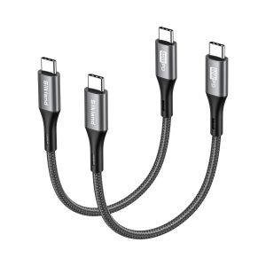 JGD-C&acirc;ble USB C vers USB C Court [15CM+15CM], 3A 20V 60W, PD3.0&QC4.0+, Charge Rapide Type C vers Type C pour iPhone 17/16/15, Samsung S25 Ultra/S24/S23, iPad Pro/Air/Mini, MacBook Air/Pro, Pixel - Neuf