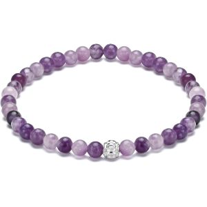 Eryi-Bracelet Tressé En Pierre Naturelle Et Argent Sterling 925 Plaqué Or - 4-6 Mm - 6,7-9,3 Pouces - Bracelet Pour Femme Et Argent Sterling 925 - Réglable - Neuf