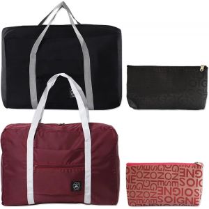 KALANKA-2 Pcs Sac de Voyage Pliable Sac Cabine à Main Léger, Sac de Voyage Cabine Bagage Pliable Sac Voyage Bagage Avion Sac de Sport Sac Weekend, Sac Bagage de Voyage Léger et Pliable Bagage Cabine - Neuf