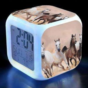 Paris Réveil pour enfants 7 Couleur Changeante Veilleuse Chevet Réveil Horloge Paires Tour Eiffel Ala - Neuf