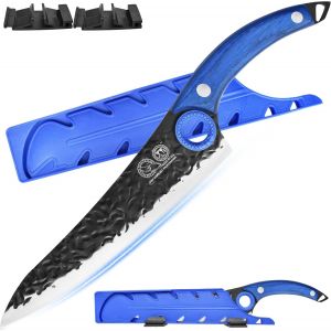 Oayew-Chef Knife 8 Inch, Forged Handmade Meat Cleaver, Professional Japanese Cooking Knife For Meat Cutting, High Carbon Steel, Full Tang, Slicing Kitchen Knife With Finger Hole - Neuf