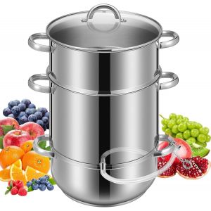 Subzonal-Centrifugeuse &Agrave; Vapeur En Acier Inoxydable Pour Fruits Et L&eacute;gumes Centrifugeuse Marmite 10l Avec Couvercle En Verre Tremp&eacute; Adapt&eacute;e Aux Feux &Agrave; Induction - Neuf