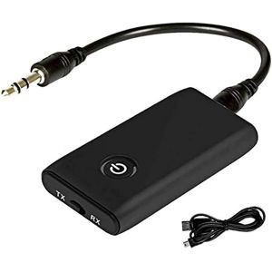 Transmetteur Bluetooth 5.0 Émetteur et Récepteur Adaptateur, Adaptateur 2 en 1 sans Fil 3.5mm, Bluetooth 2 en 1 Adaptateur, Jack 3,5mm APTX et USB, Compatible avec TV/PC/Système Stéréo/Maiso.[V21] - Neuf