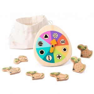 Jouets éducatifs en bois, jeu d'association de dinosaures, jouet de motricité fine, puzzle à plateau tournant - Neuf