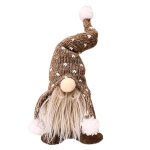 Ornements de Noël en peluche Gnome poupée Père Noël avec longue barbe fait à la main - Neuf