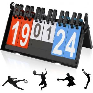 Sept-Tableau De Pointage, 4 Chiffres Score Flipper Tableau De Bord Sportif Tableau De Score Portable Tableau D'affichage Compteur De Scoreboard Pour Basketball Football Tennis - Neuf