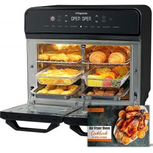 NouvelHorizonstore-22L friteuse &agrave; air chaud 2 chambres, mini-four &agrave; convection,&eacute;cran tactile LED, 10 programmes friteuse sans huile Dual Zone Air Fryer Oven, aciers inoxydables, Airfryer xxl - Neuf