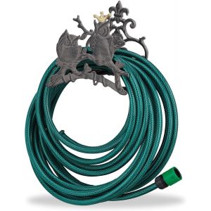 Ulteronixshop-Porte Tuyau Chouette support pour tuyau jardin mural enrouleur nostalgique fonte HxlxP: 23 x 24 x 15 cm, gris - Neuf