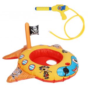 Flotteur De Piscine Gonflable En Forme De Bateau Rouge Pour Enfants, Jouet Avec Jet D'eau - Neuf