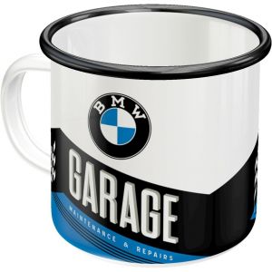 Eryi-Tasse En Émail Rétro, 360 Ml, Official License Product (Olp), Bmw ¿ Garage ¿ Idée De Cadeau Pour Fans De Bmw, Mug De Camping, Design Vintage - Neuf