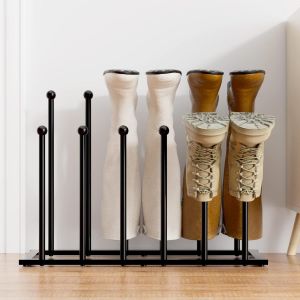 Kgabery-Étagère À Chaussures Sur Pied¿Rangement À Chaussures En Métal Noir,Étagère À Chaussures Pour Dortoir,Placard,Entrée,Chambre,Couloir,Organisateur De Rangement Pour 6 Paires De Bottes - Neuf