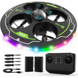 Asfasfq-Ufo Drone Pour Débutants 360° Evitement D'obstacles Plusieurs Modes D'éclairage, En Mousse, Durable Et Sûr Quadcopter Rc Drones Avion 360° Flip Stabilisation De L'altitude Alitude 2 Batteries-Tolatoyus - Neuf