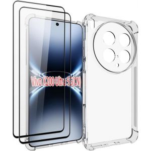 CAUC-&Eacute;tui Compatible avec Vivo X200 Ultra, Protection Airbag, Ultra-Fin &Eacute;tui en TPU Souple, avec 2-Pack Protecteur D'&eacute;cran - Neuf