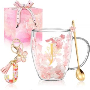 ERYI-Cadeau Femme Tasse Double Paroi Personnalisable Cadeaux Anniversaire Femme Tasse A Cafe Idee Cadeaux Meilleure Amie Collègue Soeur Verre Tasse A The Cadeau Mariage Noel Fete Des Meres Saint Vale - Neuf