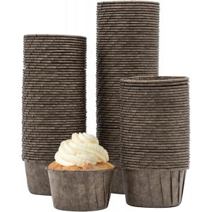 Un ensemble de 150 mini moules à muffins en papier à café pour mariages, anniversaires, fêtes et gobelets jetables marron foncé - Neuf