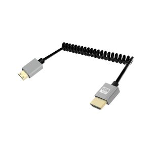 ERYI-Câble Hdmi À Mini Hdmi Coilé De 2.2 Pieds, 90 Degrés, Câble Hdmi À Mini Hdmi Court, Câble Hdmi 2.0 Spiralé De 4K@120Hz 18Gbps Pour Appareil Photo/Caméscope/Hdtv/Tablette - Neuf