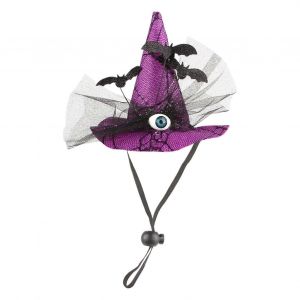 Chapeaux D'halloween Pour Chiens, Avec Sangle Ajustable, Motif Chauve-Souris Et Yeux, Pour Chiens De Race Moyenne, Accessoires De D&eacute;guisement - Neuf