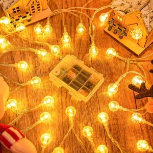 JGD-Guirlande lumineuse d'ext&eacute;rieur - 6 m - 40 LED - Boule de cristal - Avec minuterie de 6 h - &Eacute;tanche IP65 - Pour No&euml;l, chambre &agrave; coucher, mariage, anniversaire - D&eacute;coration int&eacute;rieure et - Neuf