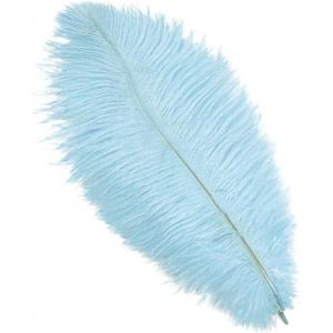Lot De 10 Plumes D'autruche Naturelles De 35 &Agrave; 40 Cm Plumes Pour Loisirs Cr&eacute;atifs Accessoires D'attrape-R&ecirc;ves D&eacute;coration De La Maison Costume D&eacute;coration De Table De Mariage F&ecirc;te Chapeau Bleu Clair - Neuf