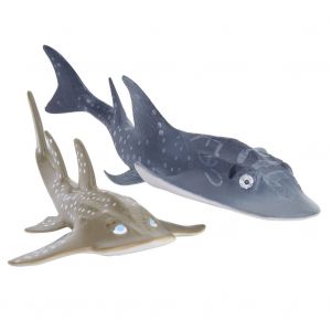 Lot de 2 figurines de poisson-guitare en plastique, modele animal de l'ocean, jouets educatifs pour enfants - Neuf