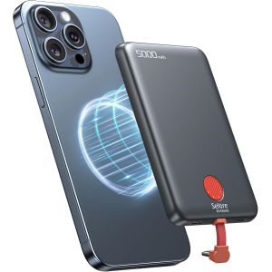 Thef-Batterie Externe Magnétique Ultra Mince, 5000mah Universel Power Bank Charge Rapide Usb C Pd 20w, Ultra Slim Chargeur Externe Portable Pour Iphone 16 15 14 13 12 Pro Max, Samsung, Apple Accessoi - Neuf