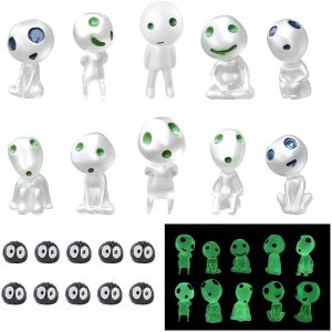 MEVRONISSHOP-Lumineux Arbre Elfes 20 Pièces Figurines Elfes des Arbres Princesse Mononoké en Résine Poupée Ornement Décoration de Jardin Miniature Pot Décoration pour Micro Paysage Accessoires - Neuf