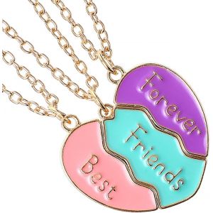 Collier Amitié Bff 3 Pièces Magnétique En Forme De Coeur Multicolore Collier Pour Filles Femmes Enfants Cadeau Et Symbolique Pour Meilleures Amies Cadeau Anniversaire Noël Accessoire Mode - Neuf