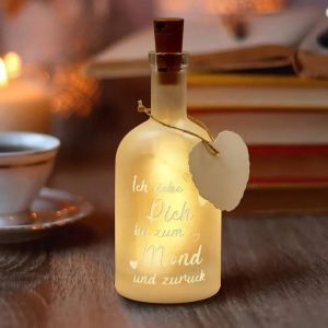 Bouteille Led - Weewooday - Verre De Haute Qualit&eacute; - &Eacute;clairage Led - Id&eacute;al Pour Les Cadeaux Romantiques - Neuf