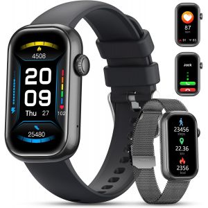 Montre Podometre Homme Femme, 1.47"" Hd Montre Connect&eacute;e Homme Femme Avec Moniteur Fr&eacute;quence Cardiaque/Suivi Sommeil/Spo2, 24 Modes Sportifs, Smartwatch &Eacute;tanche Ip68 Pour Android Io[MON8301142] - Neuf